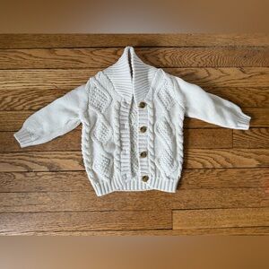 Hanna Andersson Cream Knit Kids Cardigan- Size 6-12 Months